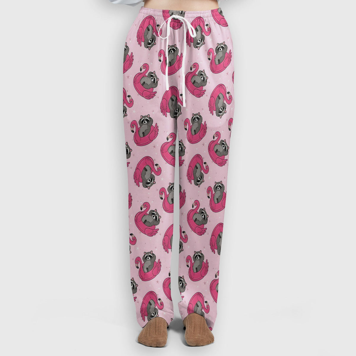 Raccoon Flamingo Float Nurse Scrub Set