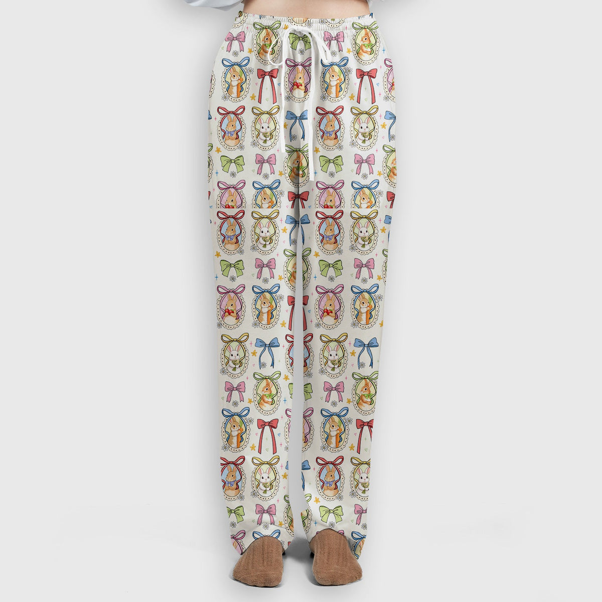 Bunny Cameo Bow Nurse Scrub Set - Easter Gift