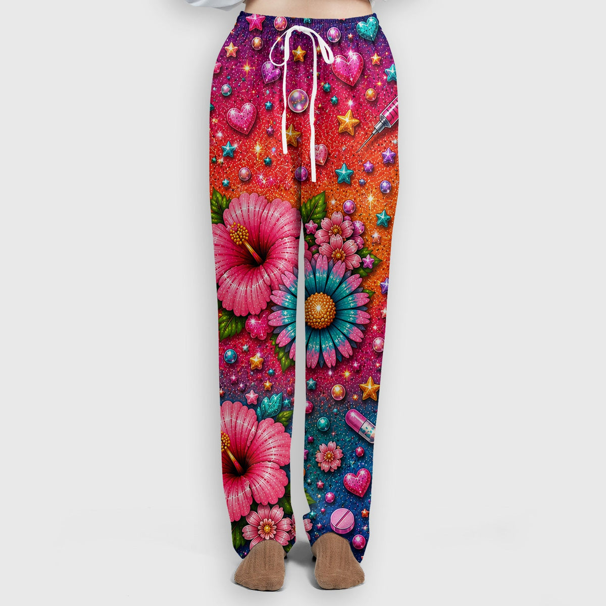 Colorful Nurse Life Heart Scrub Set