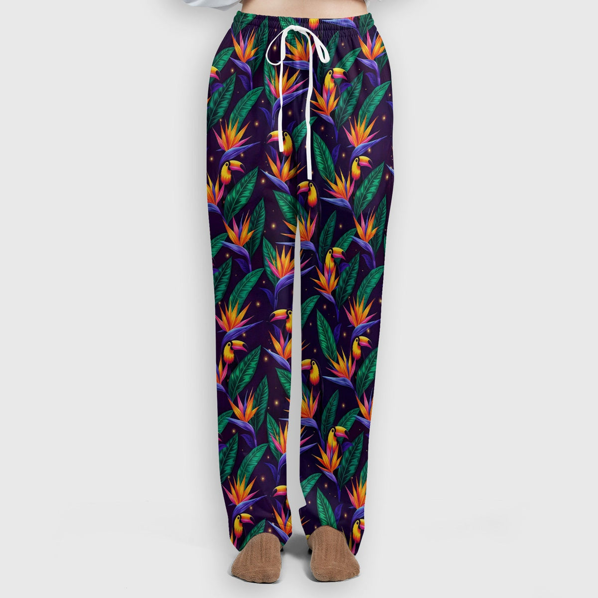 Tropical Toucan Paradise Leaves Nurse Scrub Set