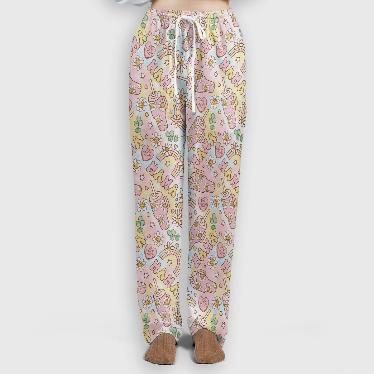 Sweet Nurse Mama Daisy Rainbow Scrub Set