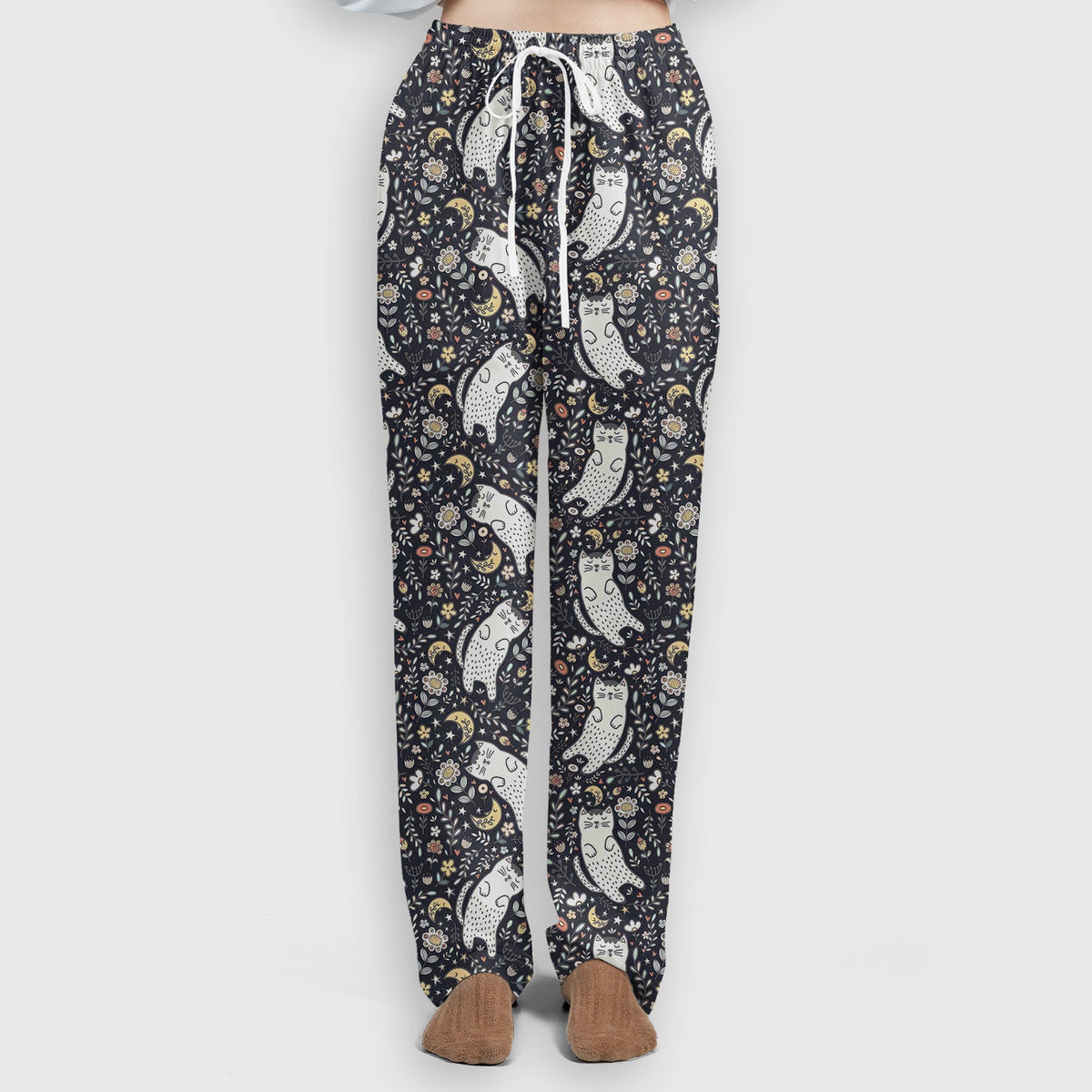 Moonlit Floral Cat Nurse Scrub Set