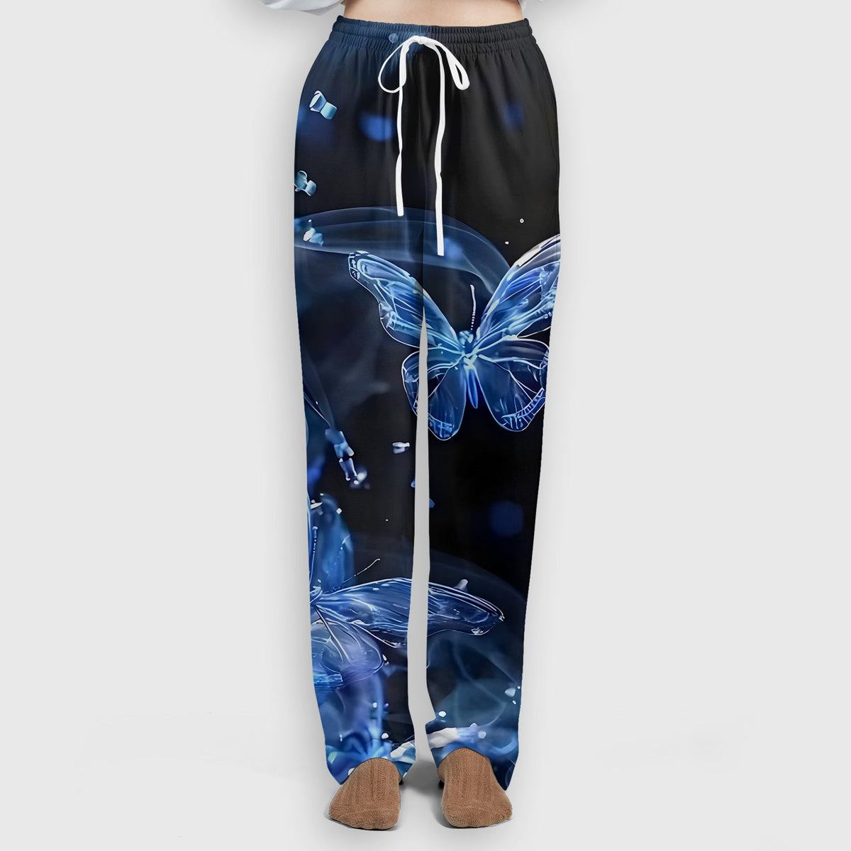 Glowing Blue Butterfly Garden Nurse Scrub Set