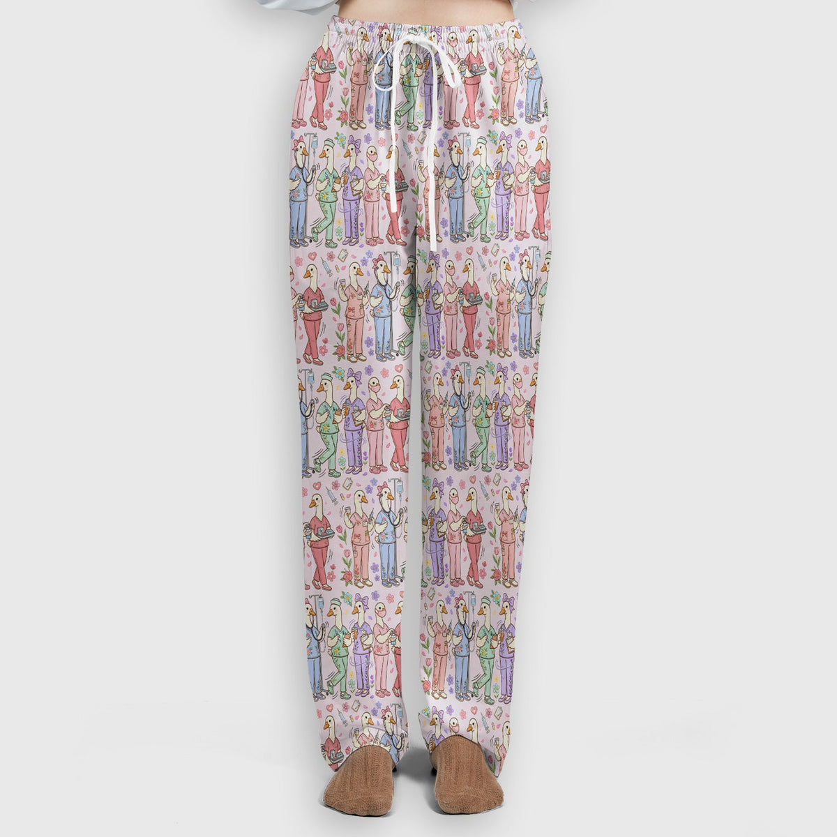 Goose Characters Floral Nurse Scrub Set
