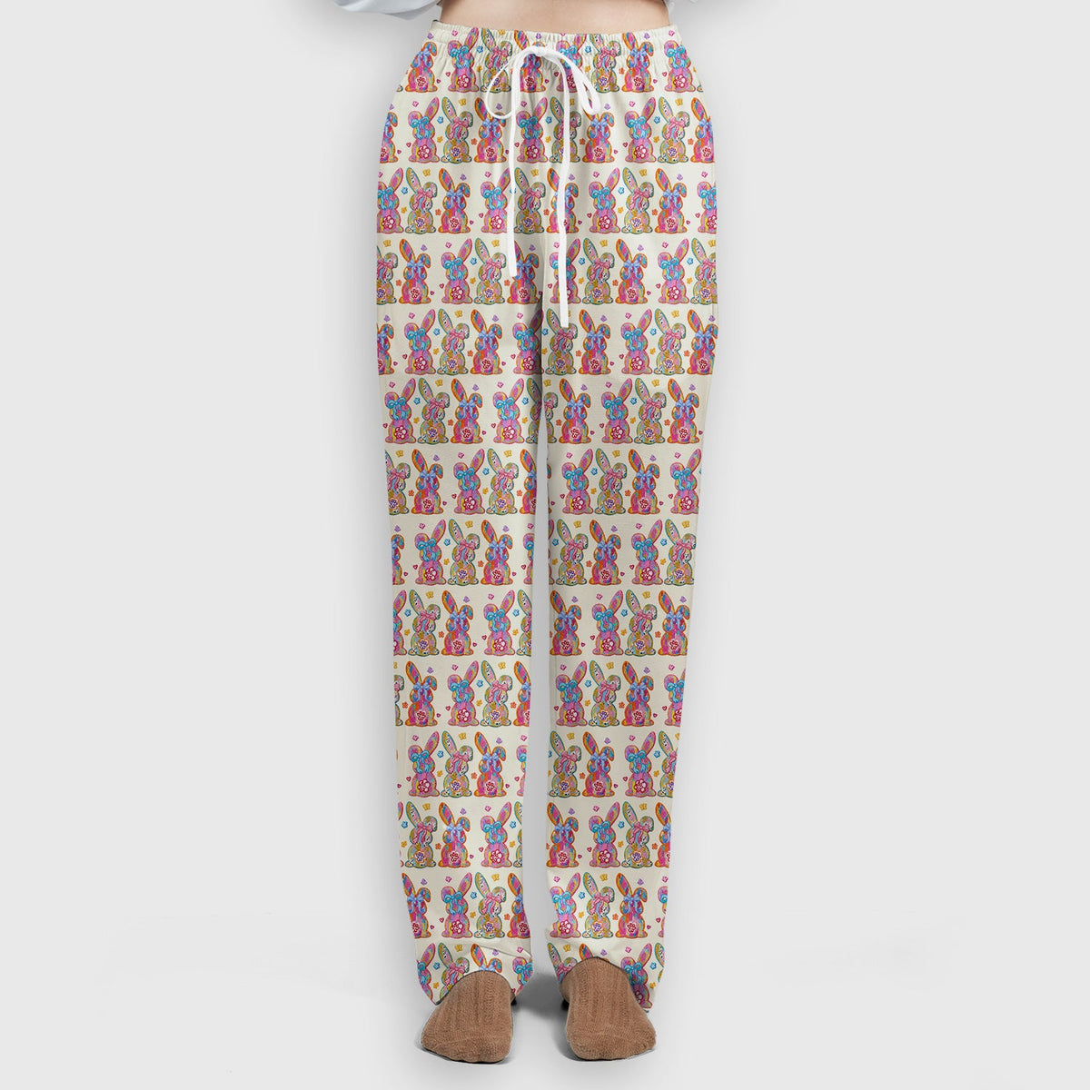 Pastel Bunny Floral Nurse Scrub Set