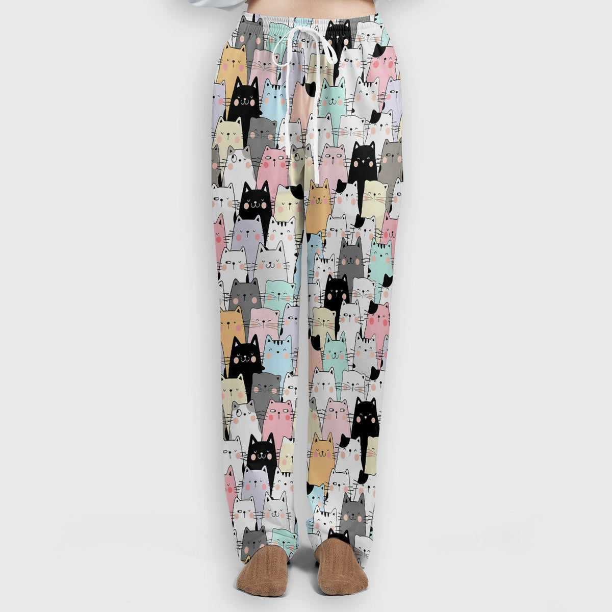 Cartoon Cat Crowd Nurse Scrub Set