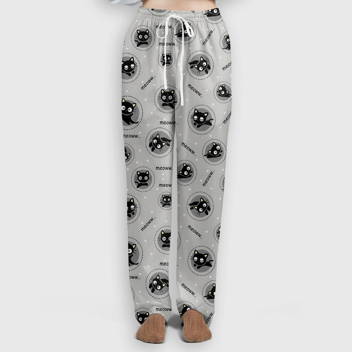 Black Cat Meow Nurse Scrub Set