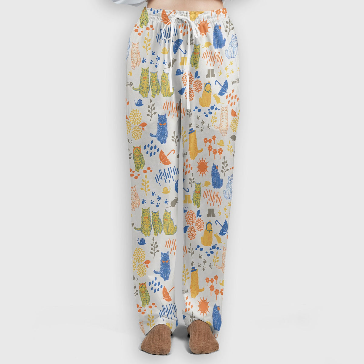 Cozy Rainy Day Cat Lover Nurse Scrub Set