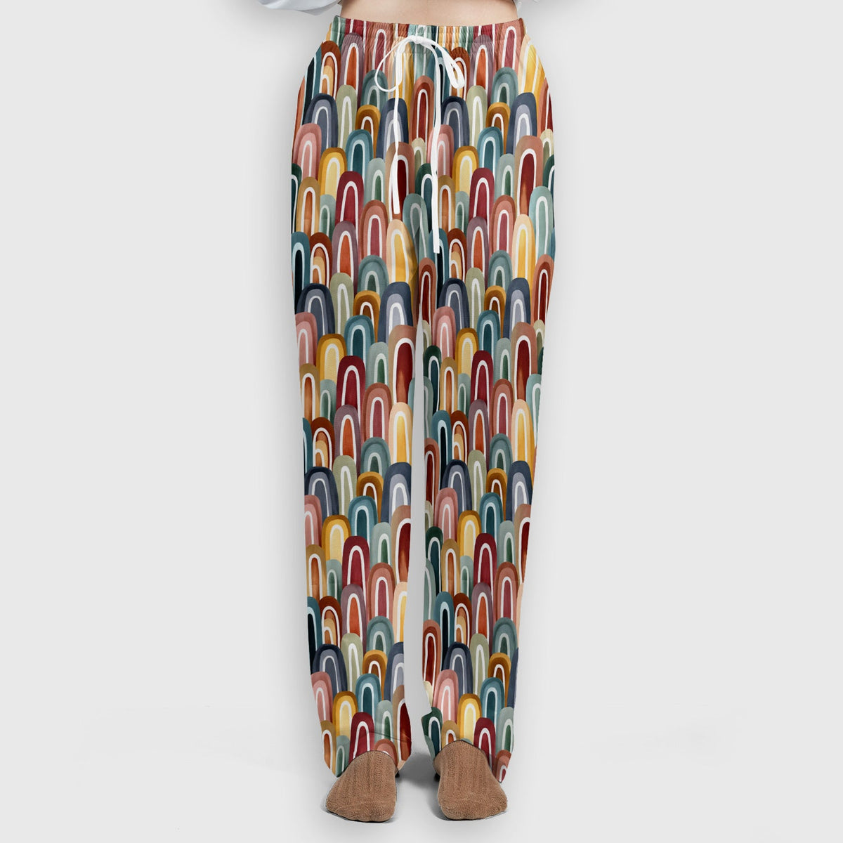 Retro Boho Rainbow Arch Nurse Scrub Set