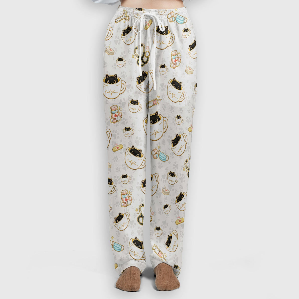 Coffee Cat Nurse Scrub Set