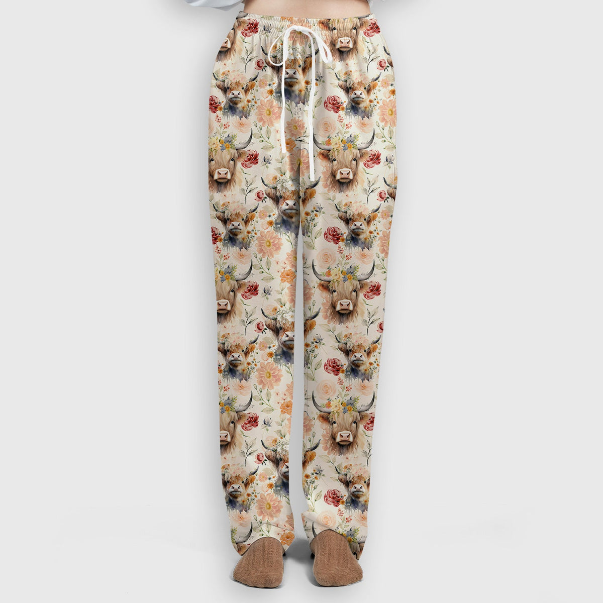 Highland Cow Floral Nurse Scrub Set