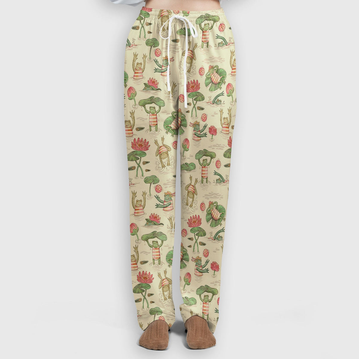 Frogs Swimming Lily Pond Nurse Scrub Set