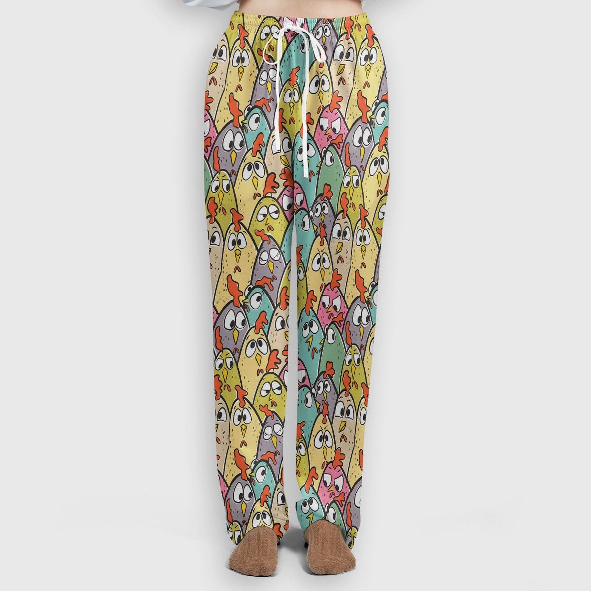 Cartoon Chicken Crowd Nurse Scrub Set