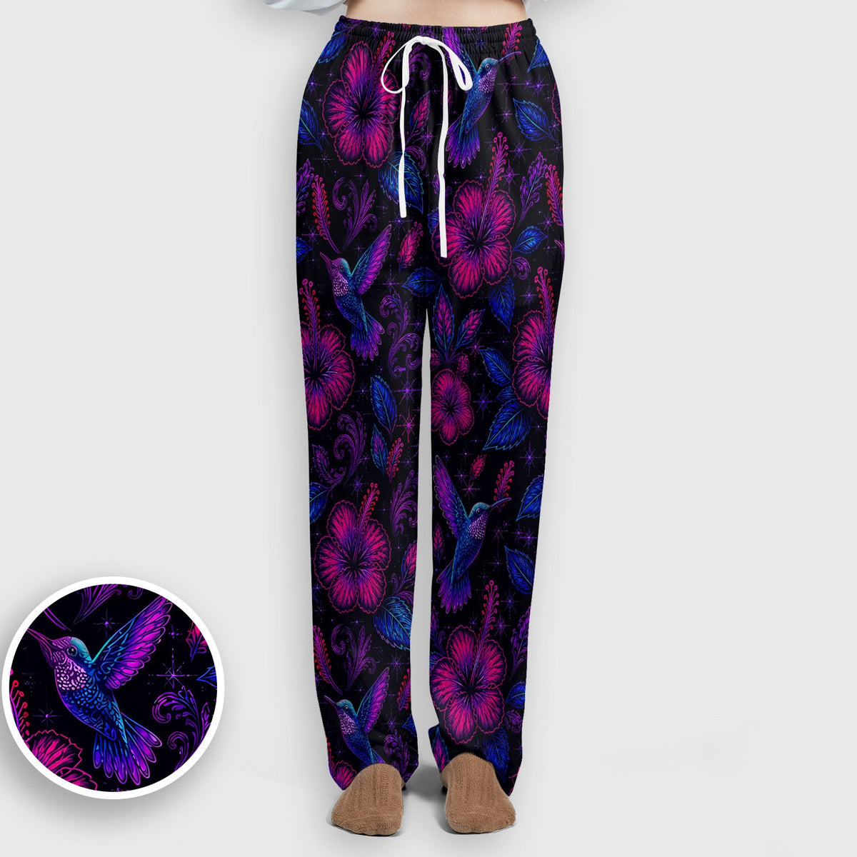 Tropical Hummingbird Hibiscus Floral Nurse Scrub Set
