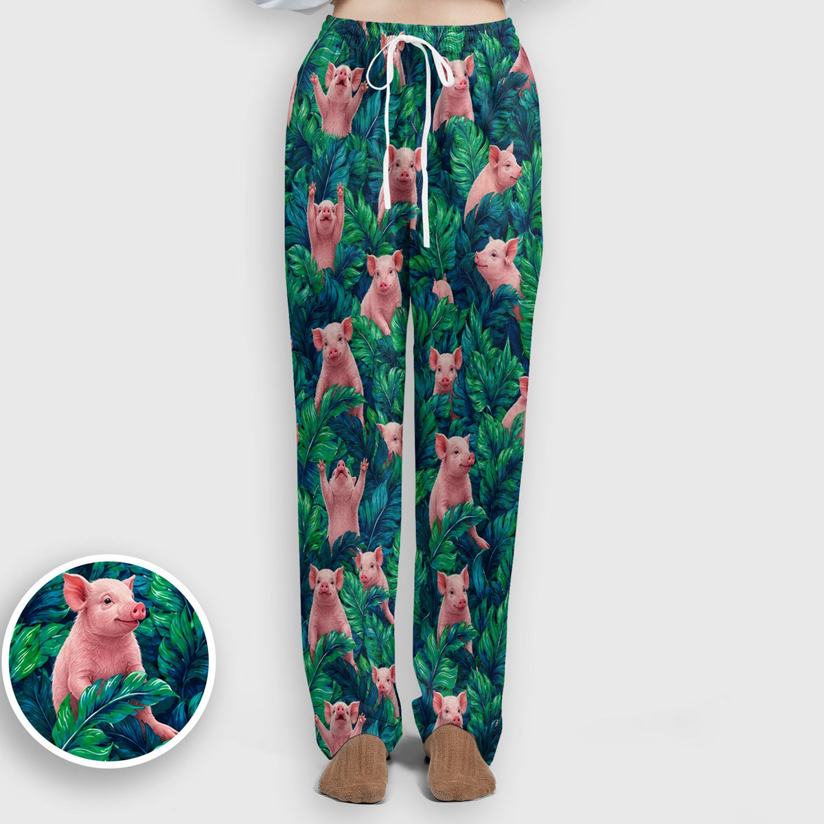 Piglet Jungle Leaves Nurse Scrub Set