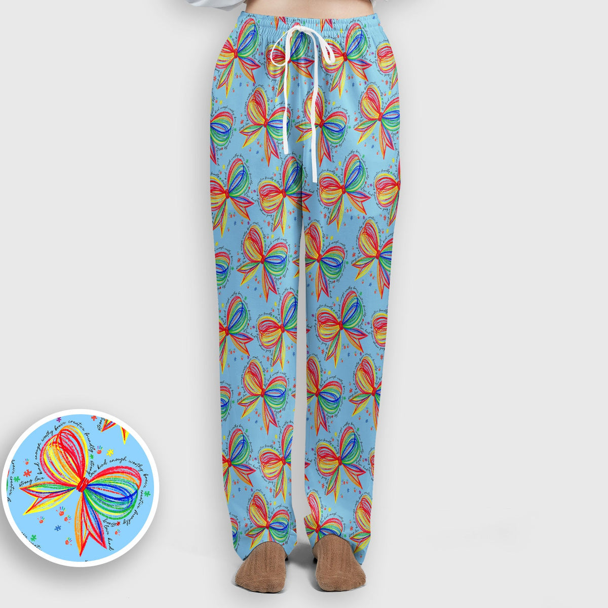 Colorful Rainbow Bow Nurse Scrub Set