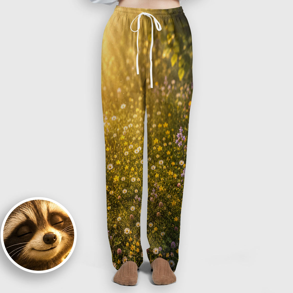 Smiling Raccoon Meadow Flower Nurse Scrub Set