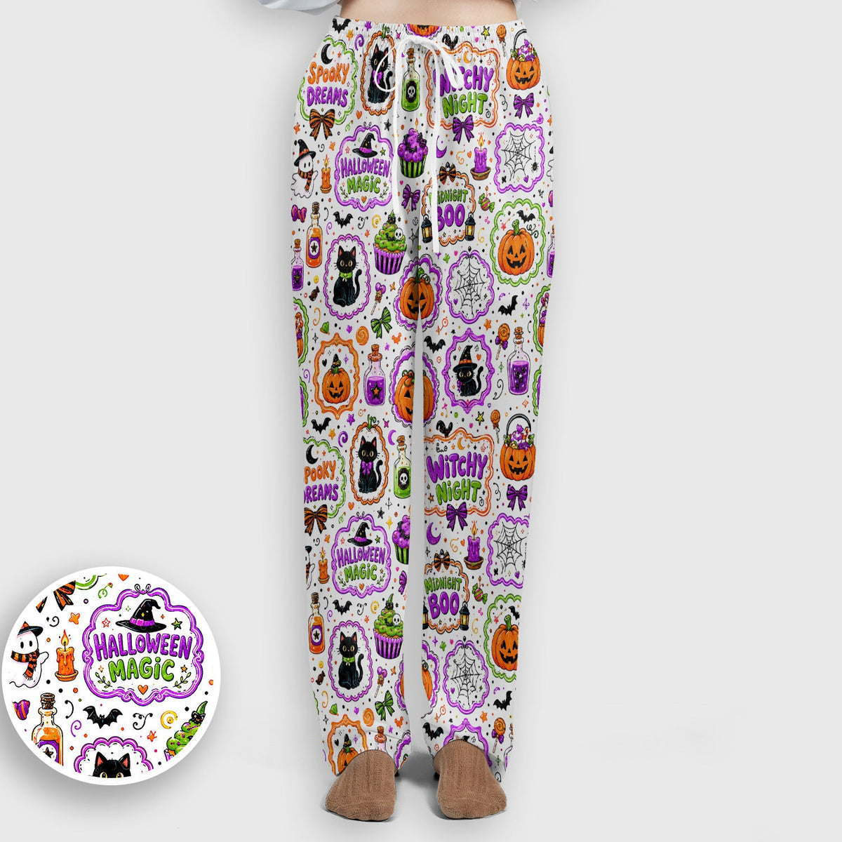 Halloween Black Cats Pumpkins Nurse Scrub Set