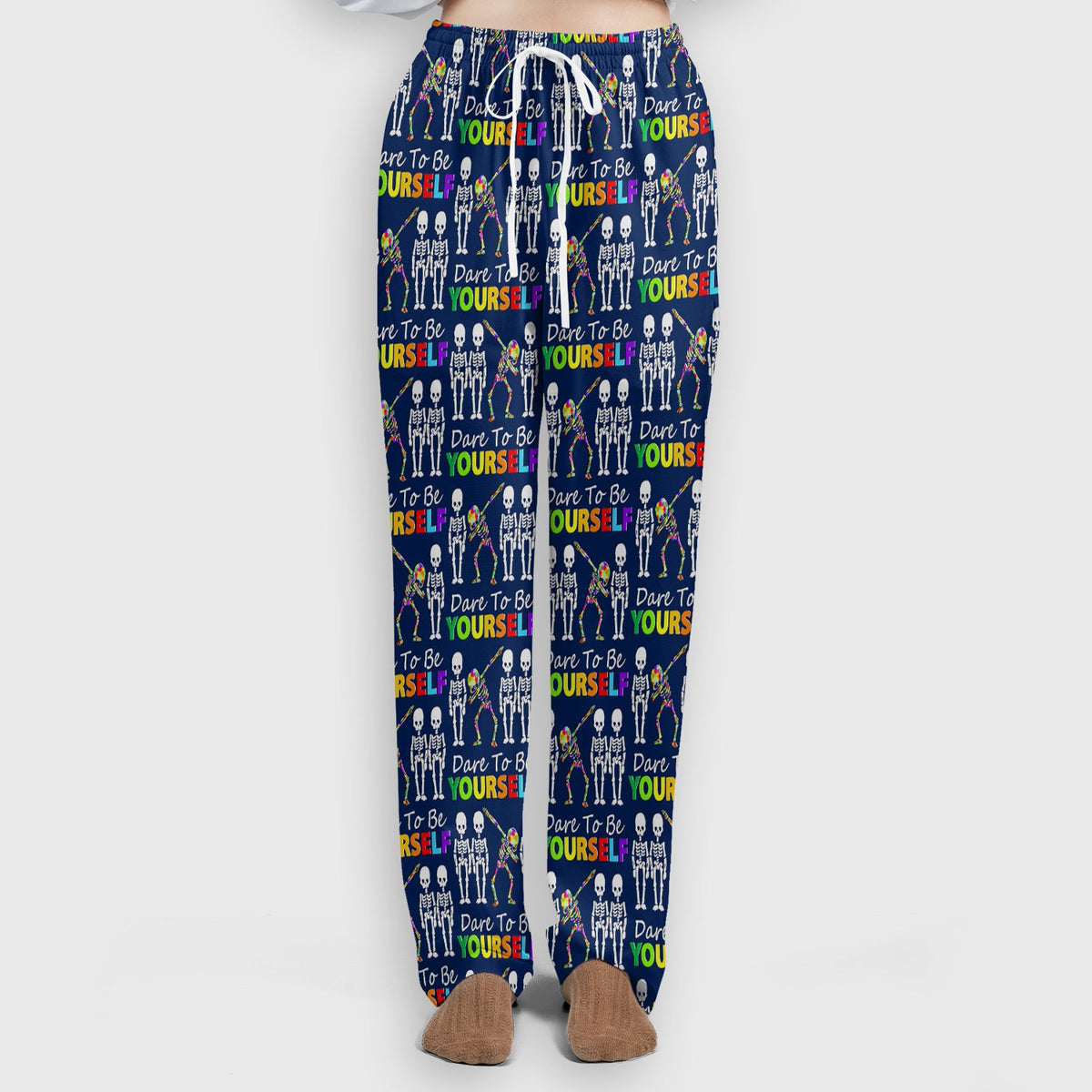 Rainbow Skeleton Dare To Be Yourself Nurse Scrub Set