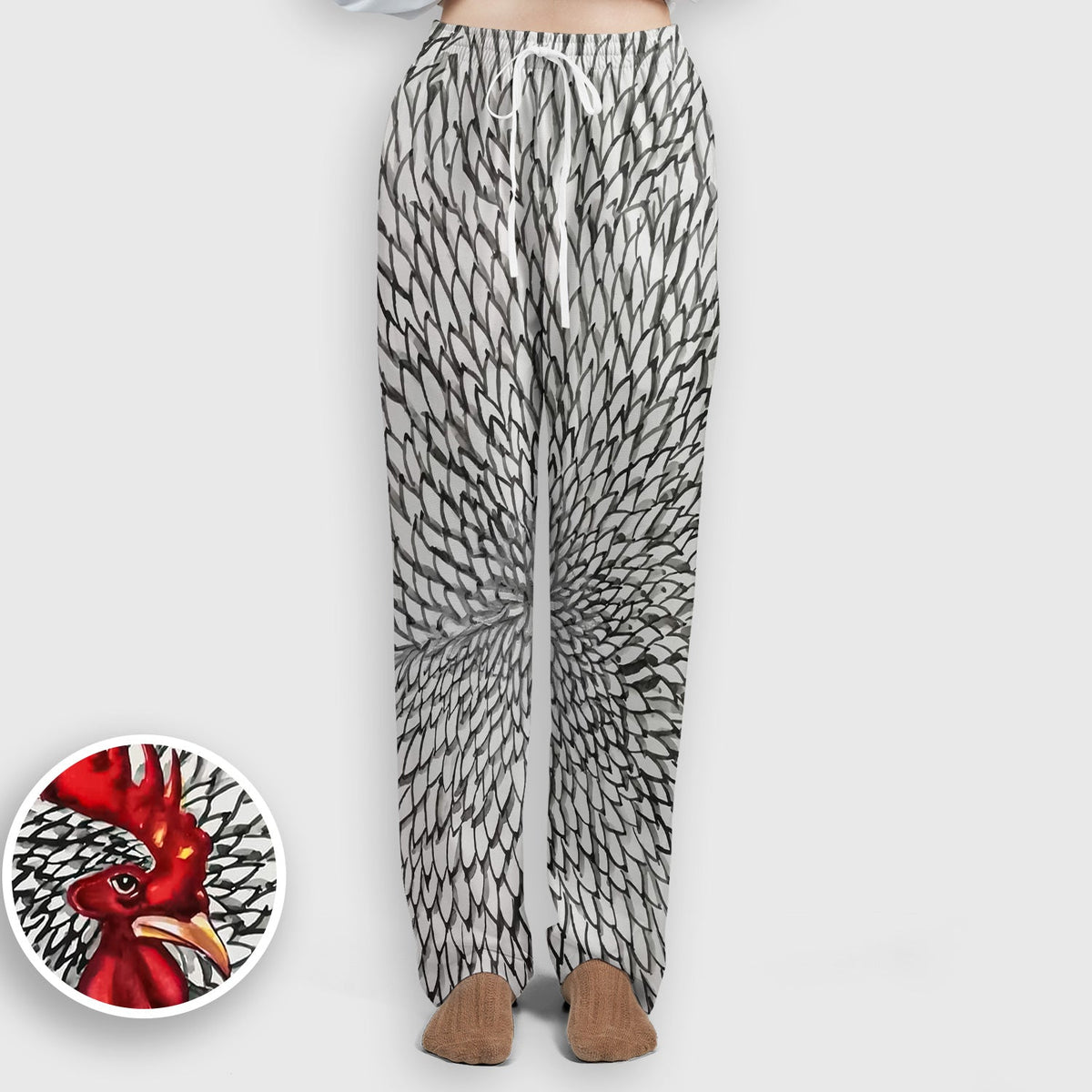 Watercolor Rooster Feather Nurse Scrub Set
