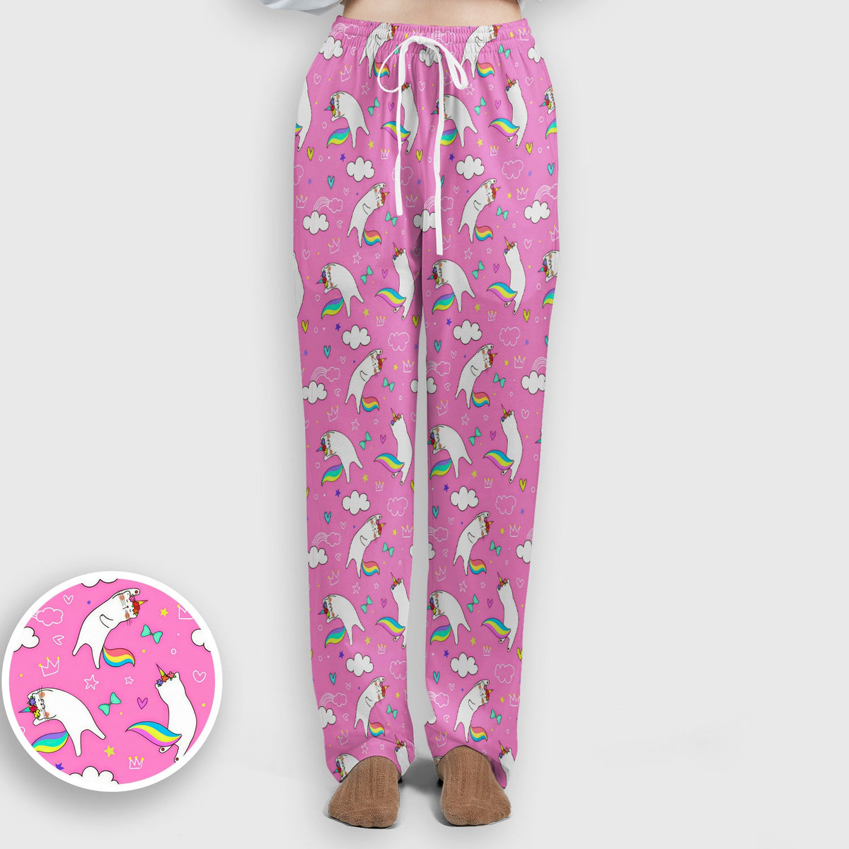Unicorn Cat Rainbow Tail Clouds Nurse Scrub Set