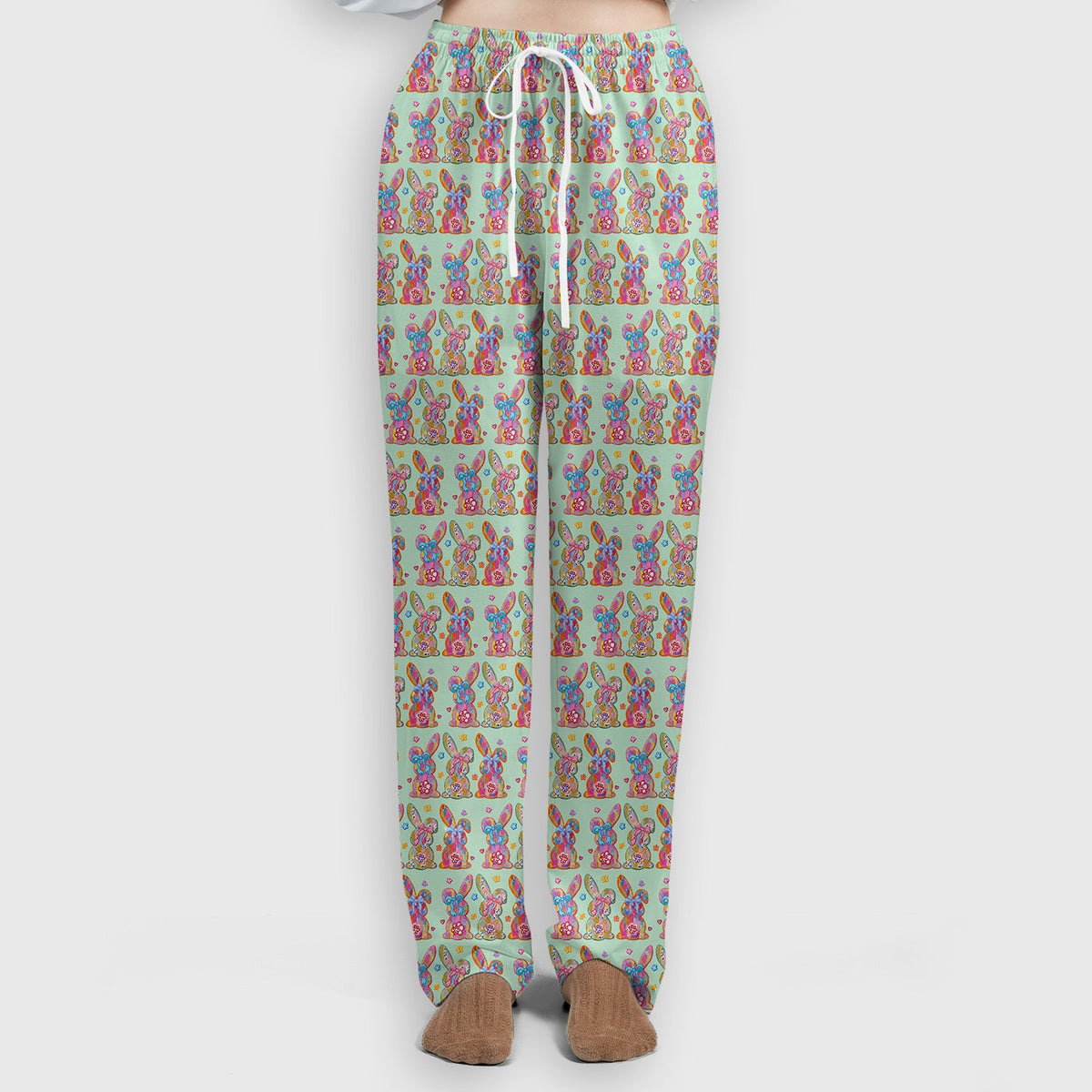 Pastel Bunny Floral Nurse Scrub Set