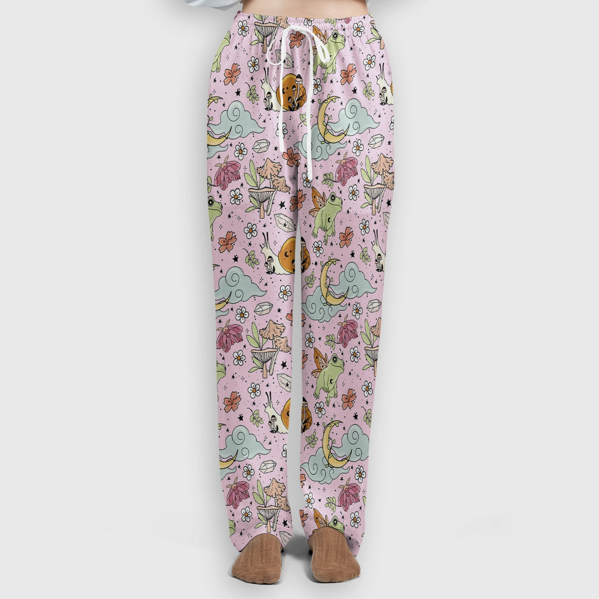 Whimsical Frog Moon Mushroom Nurse Scrub Set