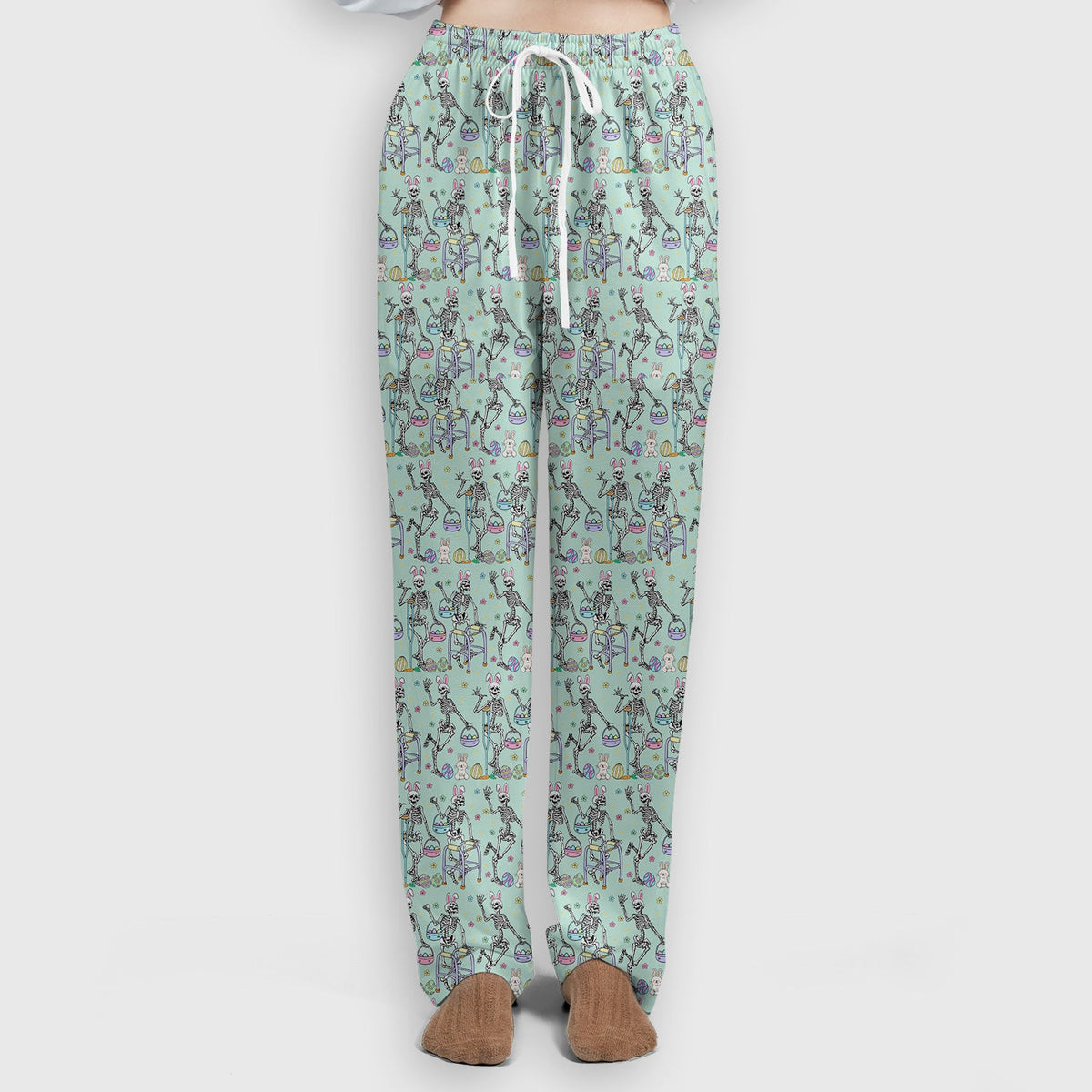 Fun Skeleton Bunny Nurse Scrub Set - Easter Gift