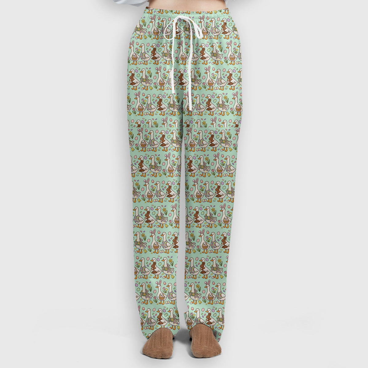 Duck Bunny Egg Floral Nurse Scrub Set - Easter Gift
