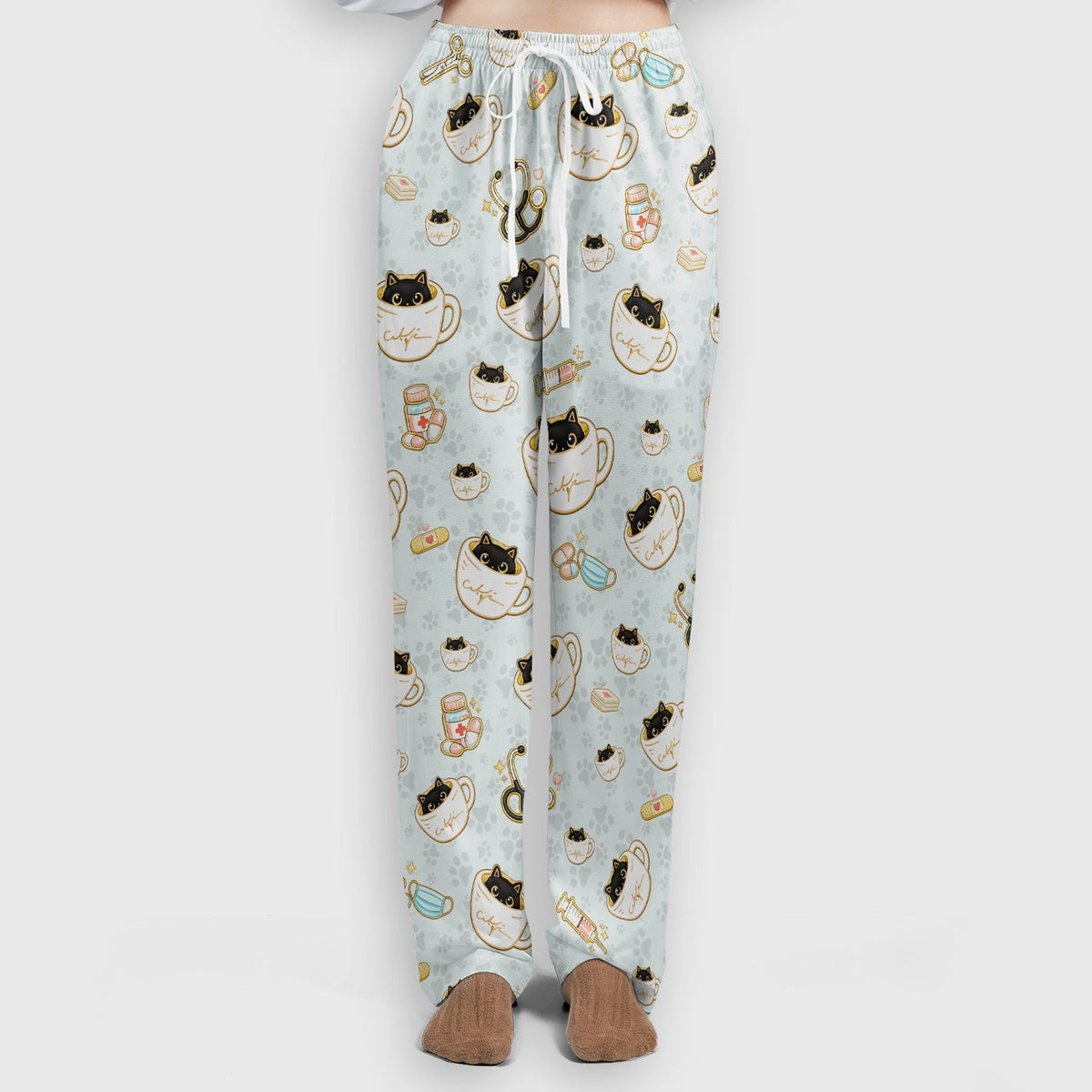 Coffee Cat Nurse Scrub Set