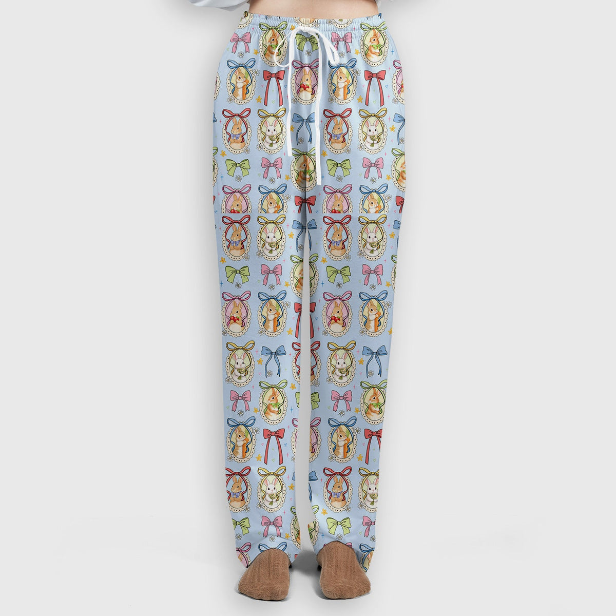 Bunny Cameo Bow Nurse Scrub Set - Easter Gift