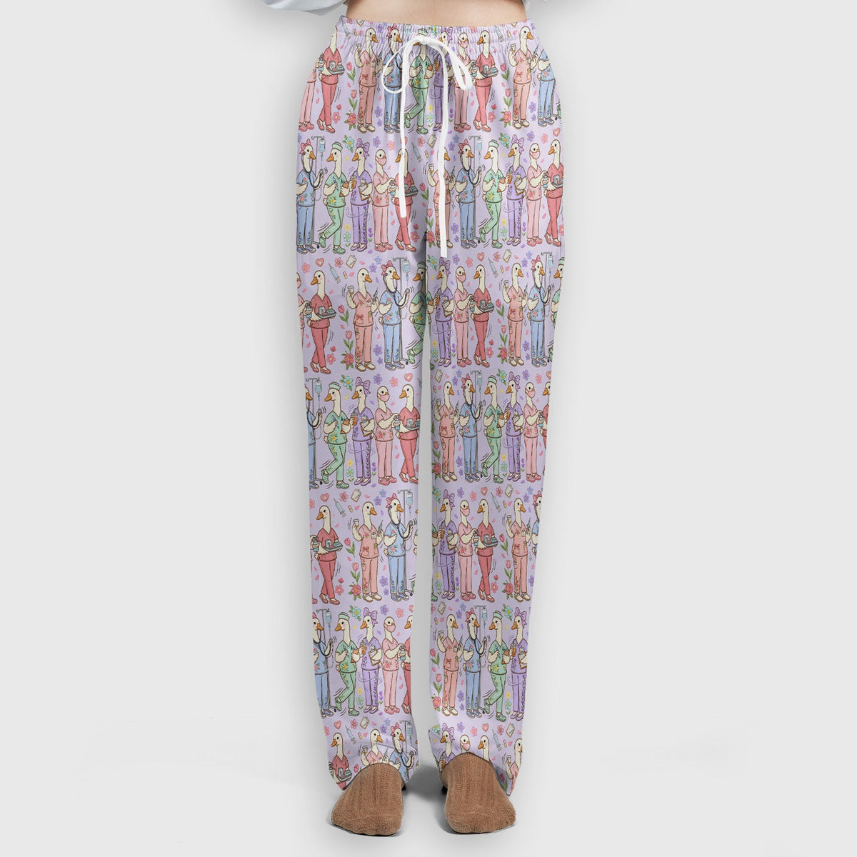 Goose Characters Floral Nurse Scrub Set