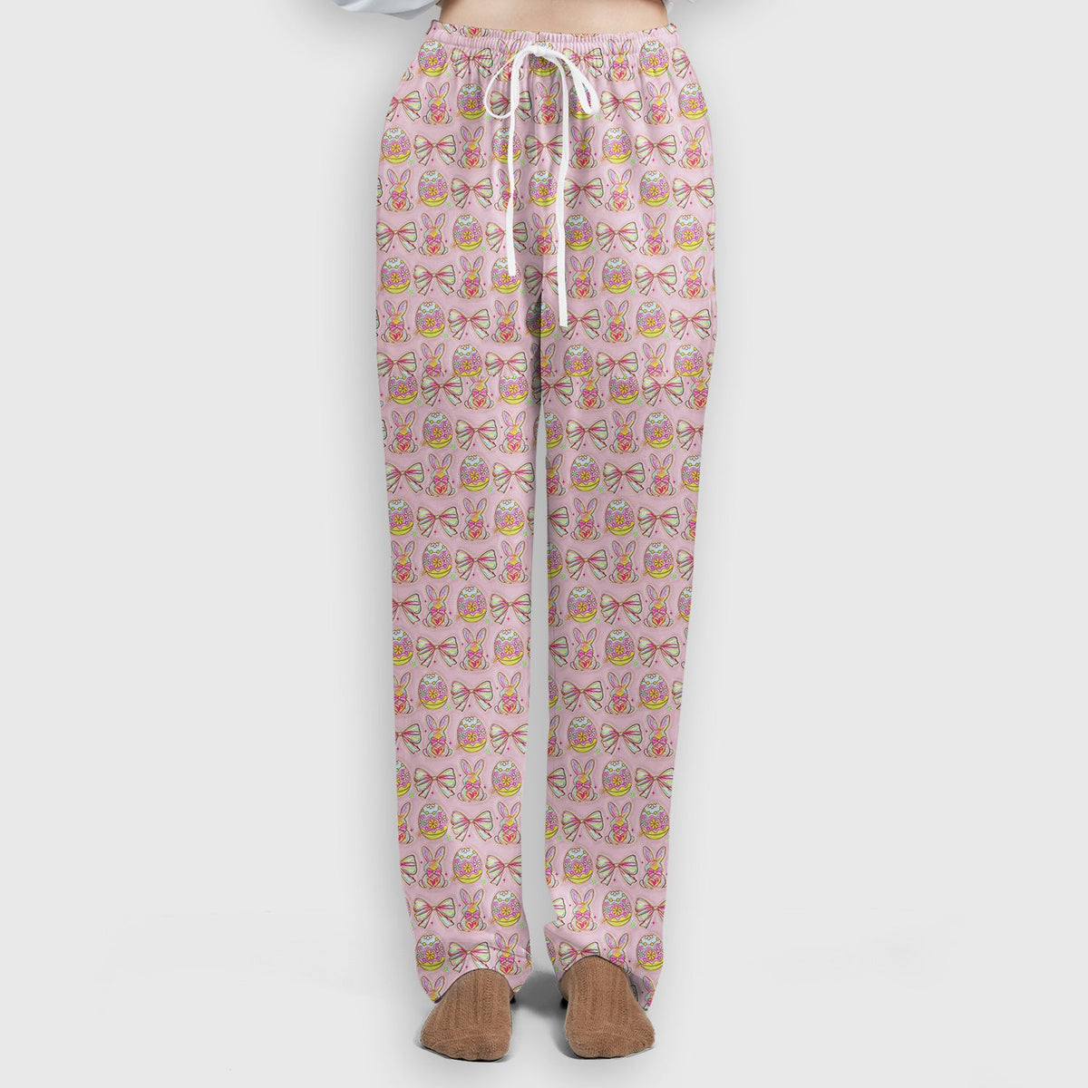 Bunny Pastel Egg Bow Nurse Scrub Set - Easter Gift