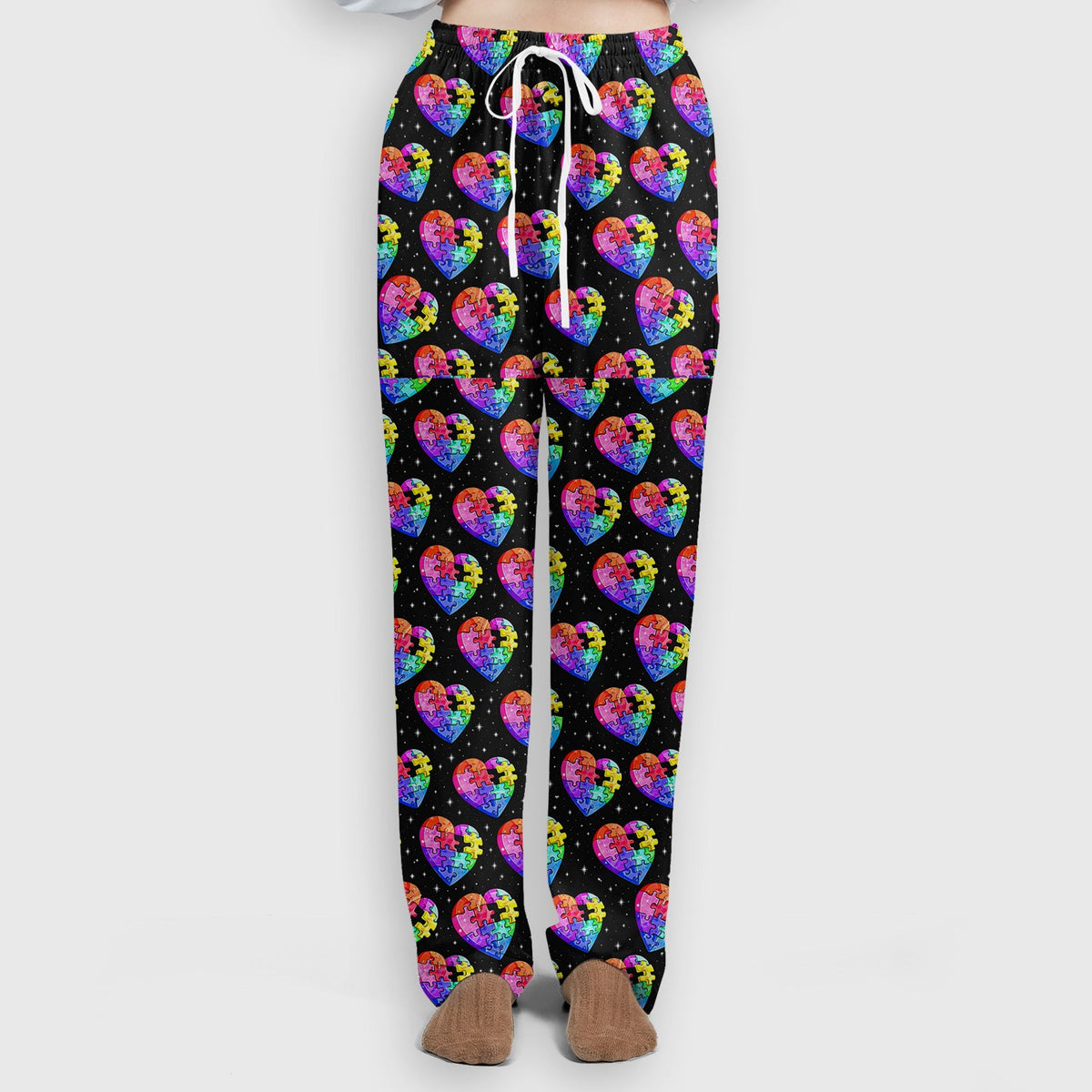 Rainbow Autism Puzzle Heart Starry Sky Nurse Scrub Set