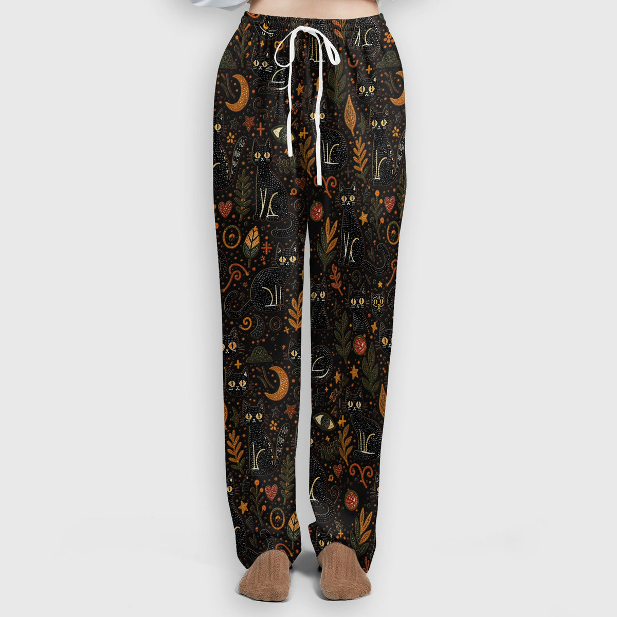 Mystic Black Cat Celestial Nurse Scrub Set