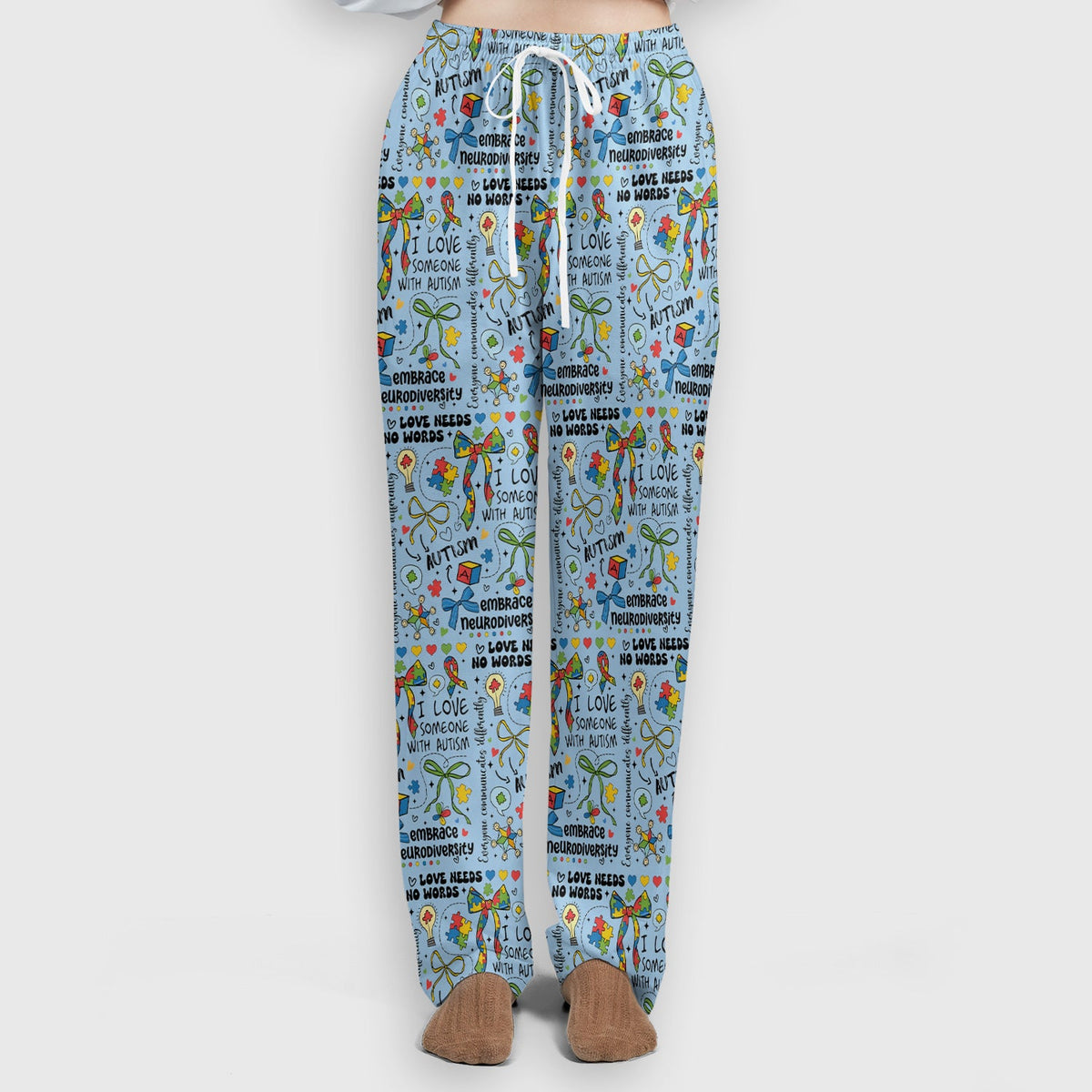 Autism Awareness Puzzle Ribbon Pastel Nurse Scrub Set