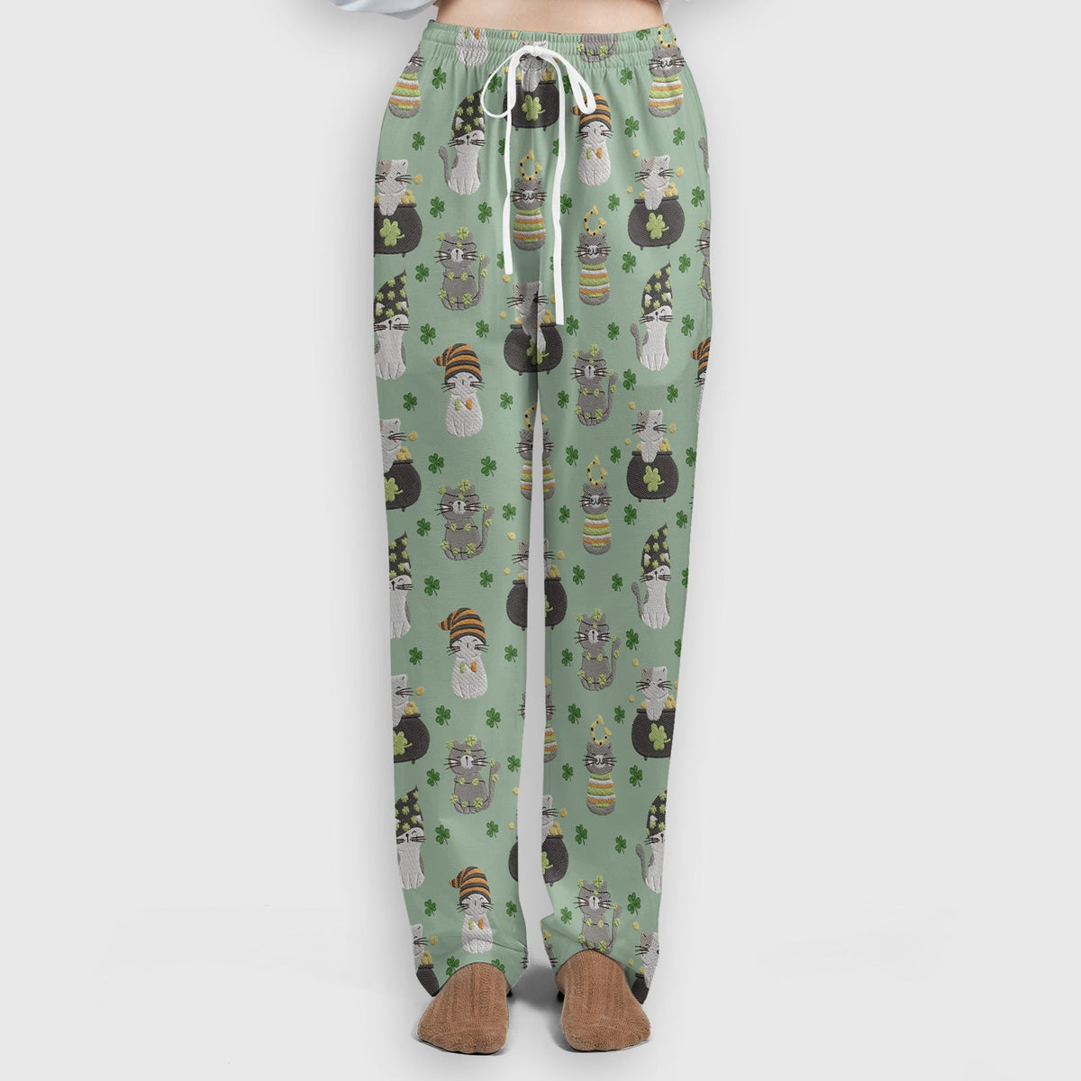 St Patrick Lucky Cat Shamrock Nurse Scrub Set