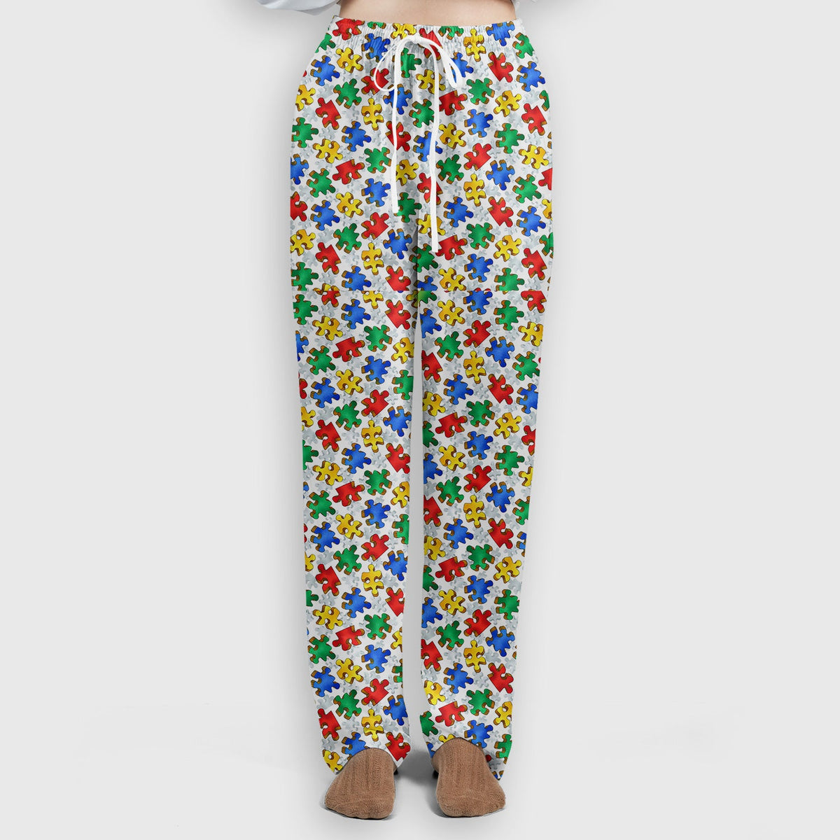 Colorful Autism Puzzle Piece Nurse Scrub Set