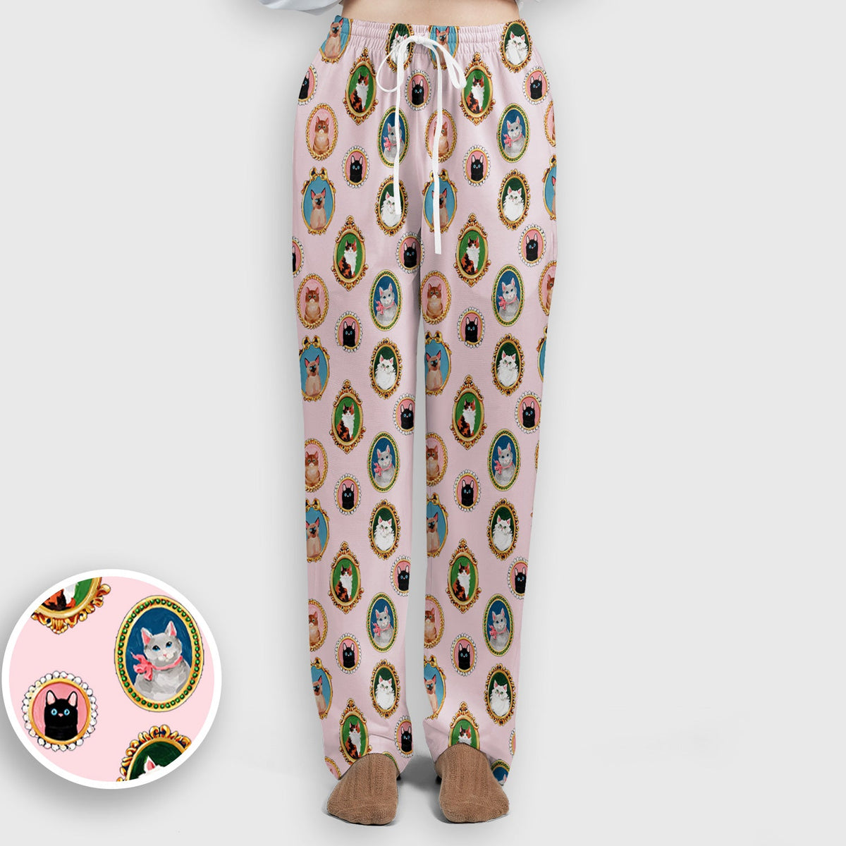 Vintage Cat Portrait Nurse Scrub Set