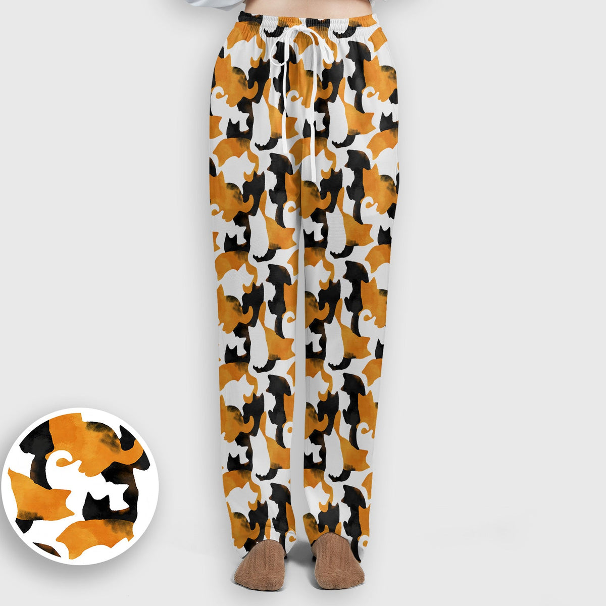 Calico Cat Silhouette Nurse Scrub Set