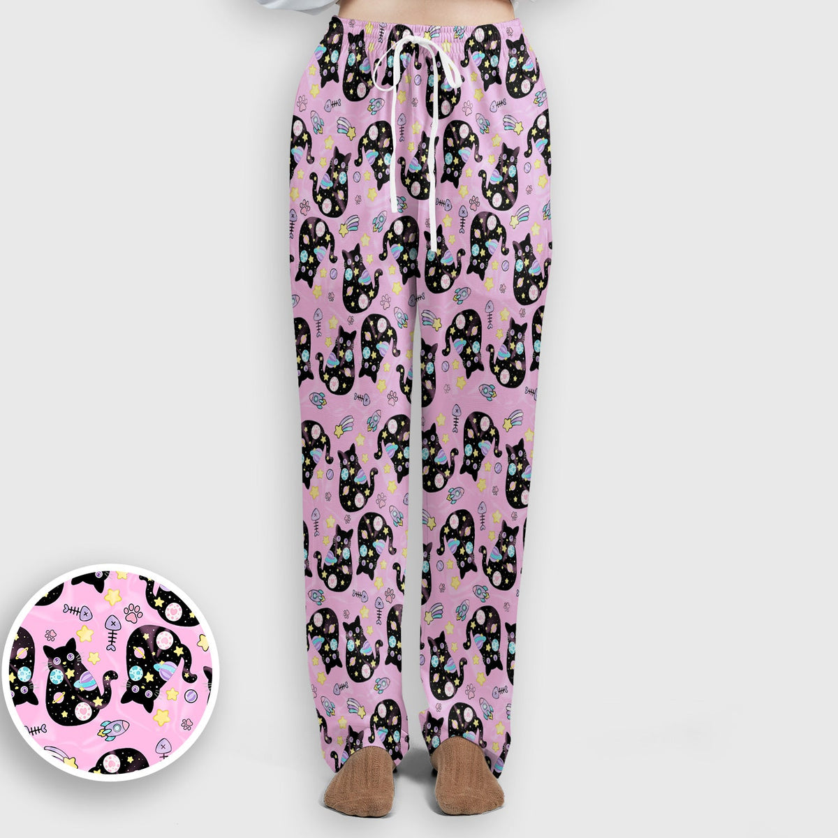 Black Cat Galaxy Space Nurse Scrub Top