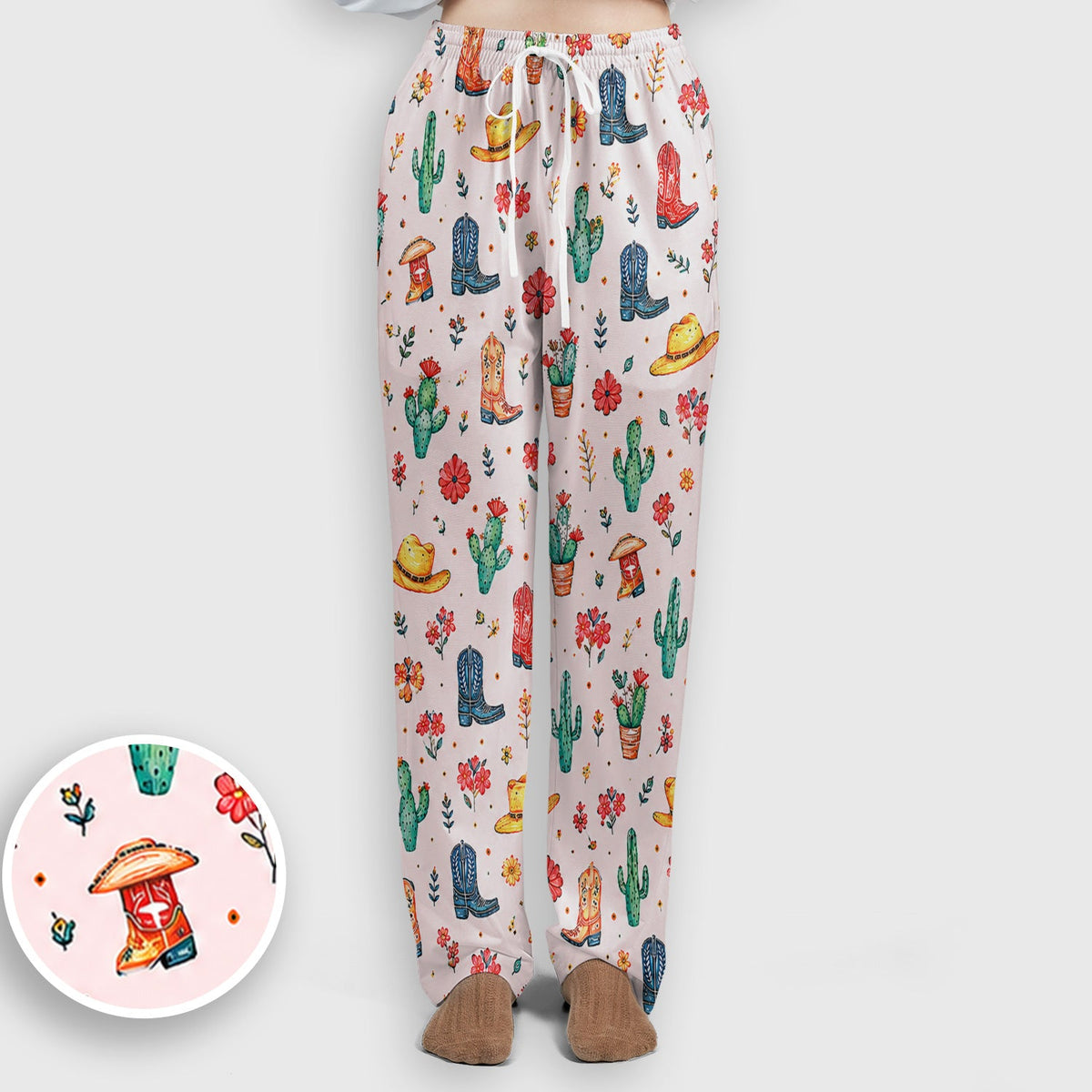 Whimsical Western Cactus Boots Nurse Scrub Set