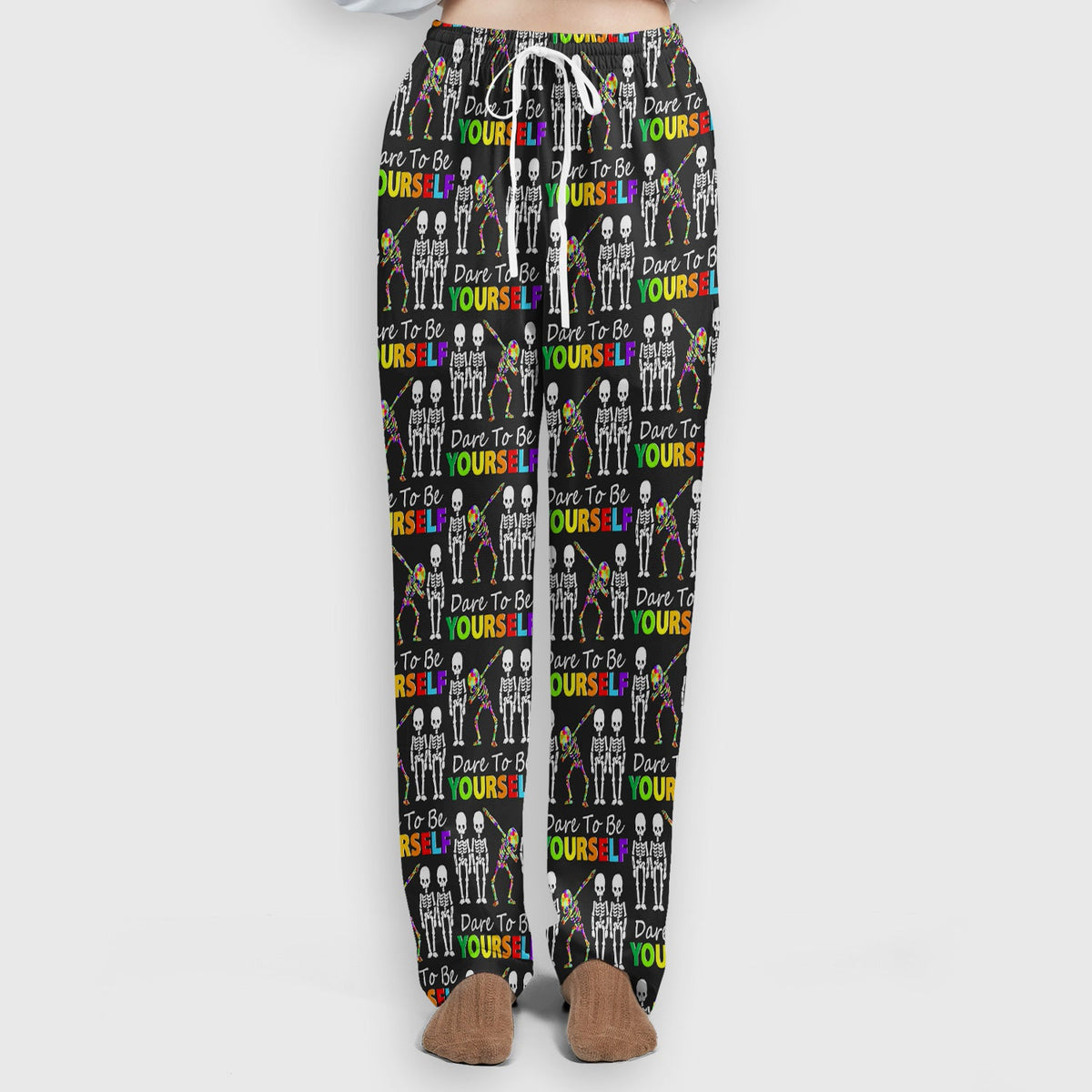 Rainbow Skeleton Dare To Be Yourself Nurse Scrub Set