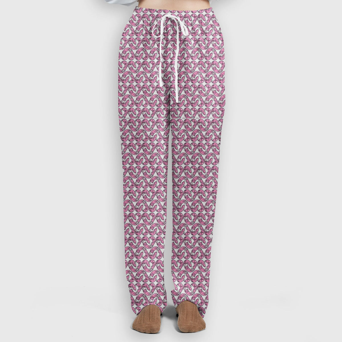 Pink Cat Cartoon Nurse Scrub Set