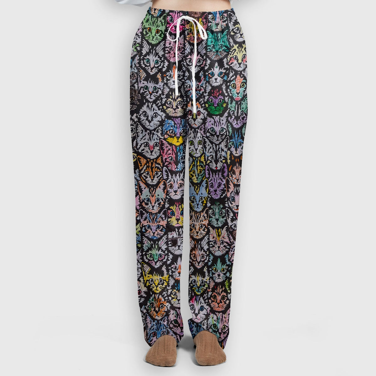 Colorful Cat Faces Nurse Scrub Set