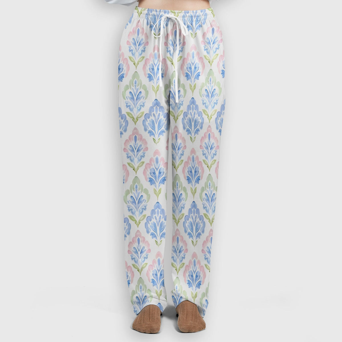 Blue Floral Damask Nurse Scrub Set