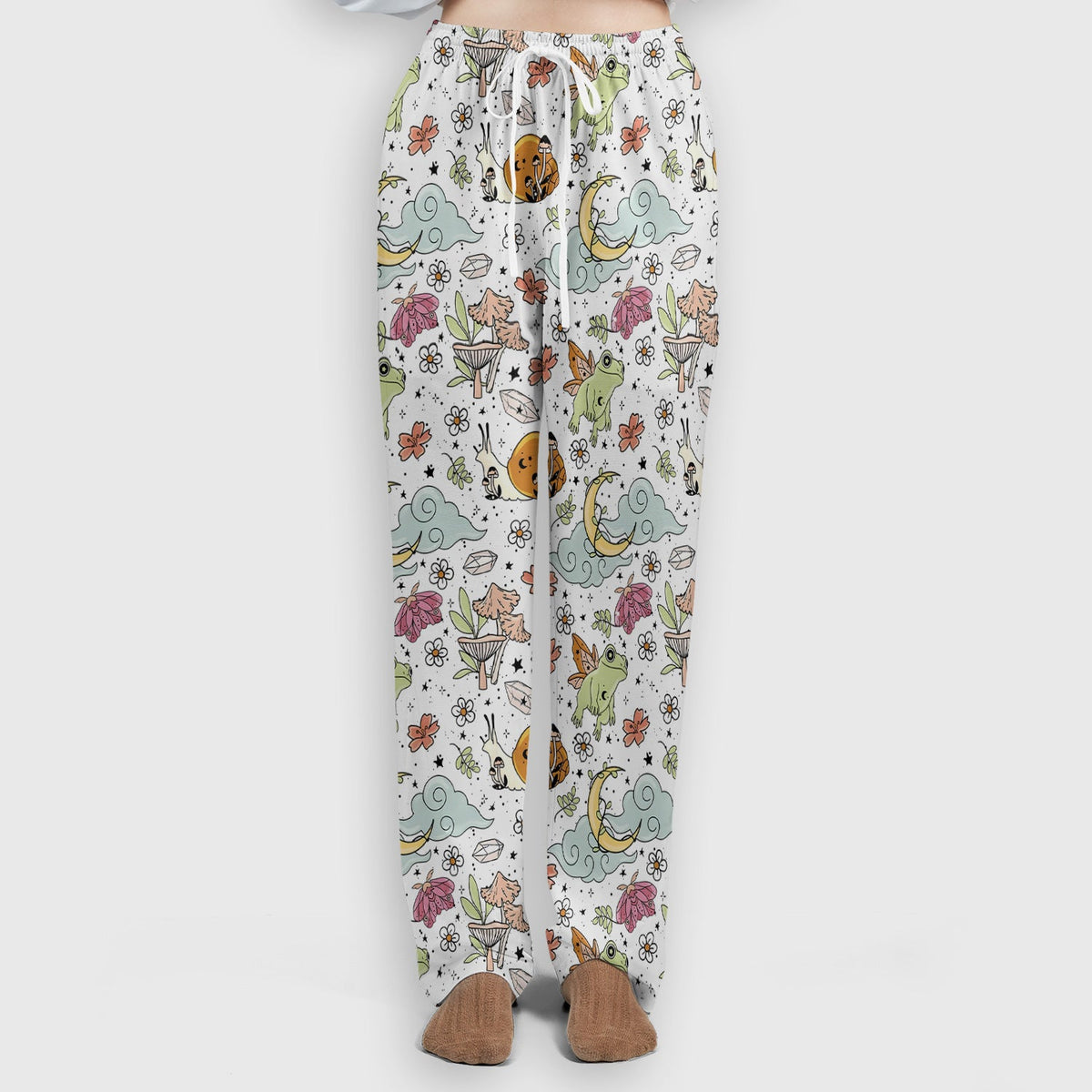 Whimsical Frog Moon Mushroom Nurse Scrub Set