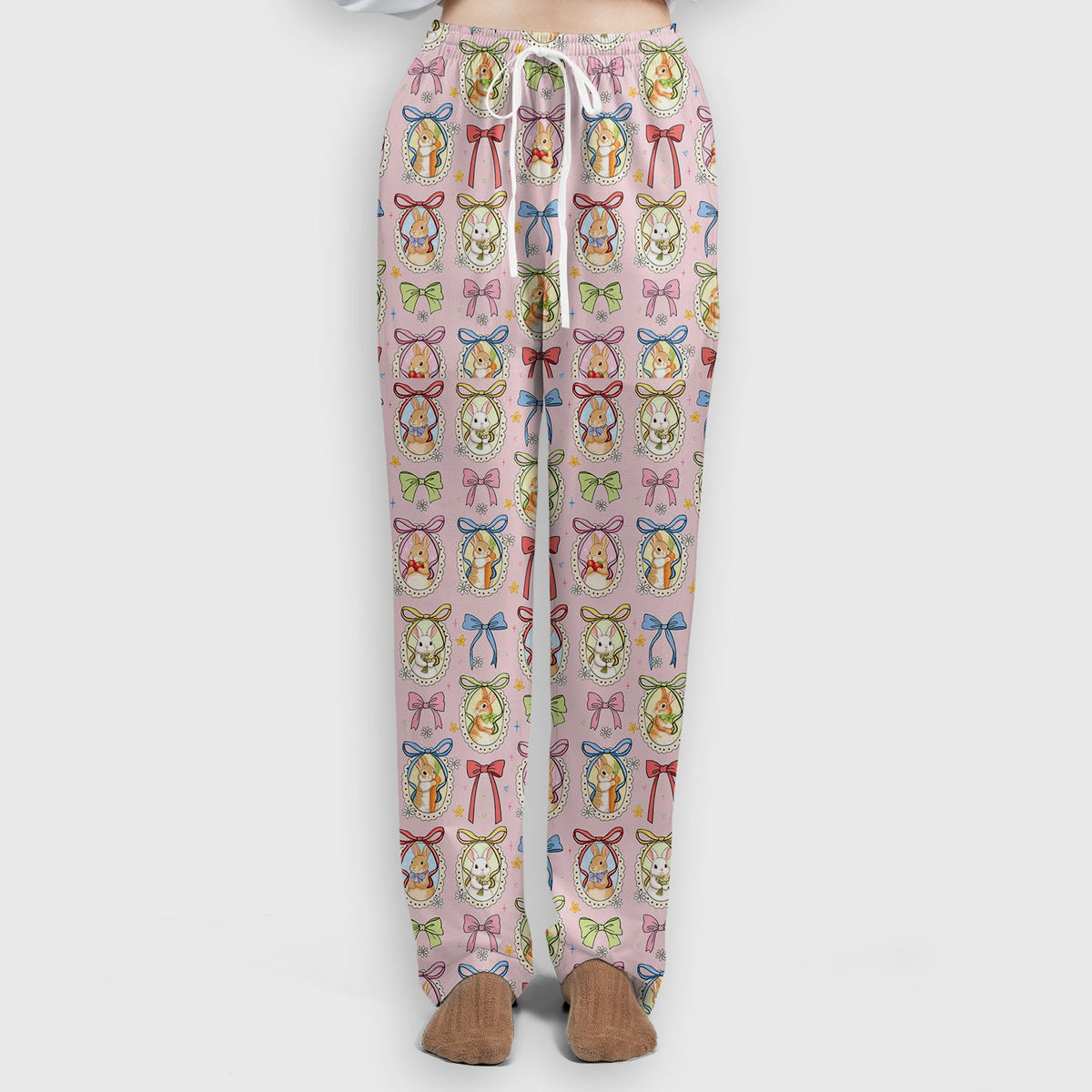 Bunny Cameo Bow Nurse Scrub Set - Easter Gift