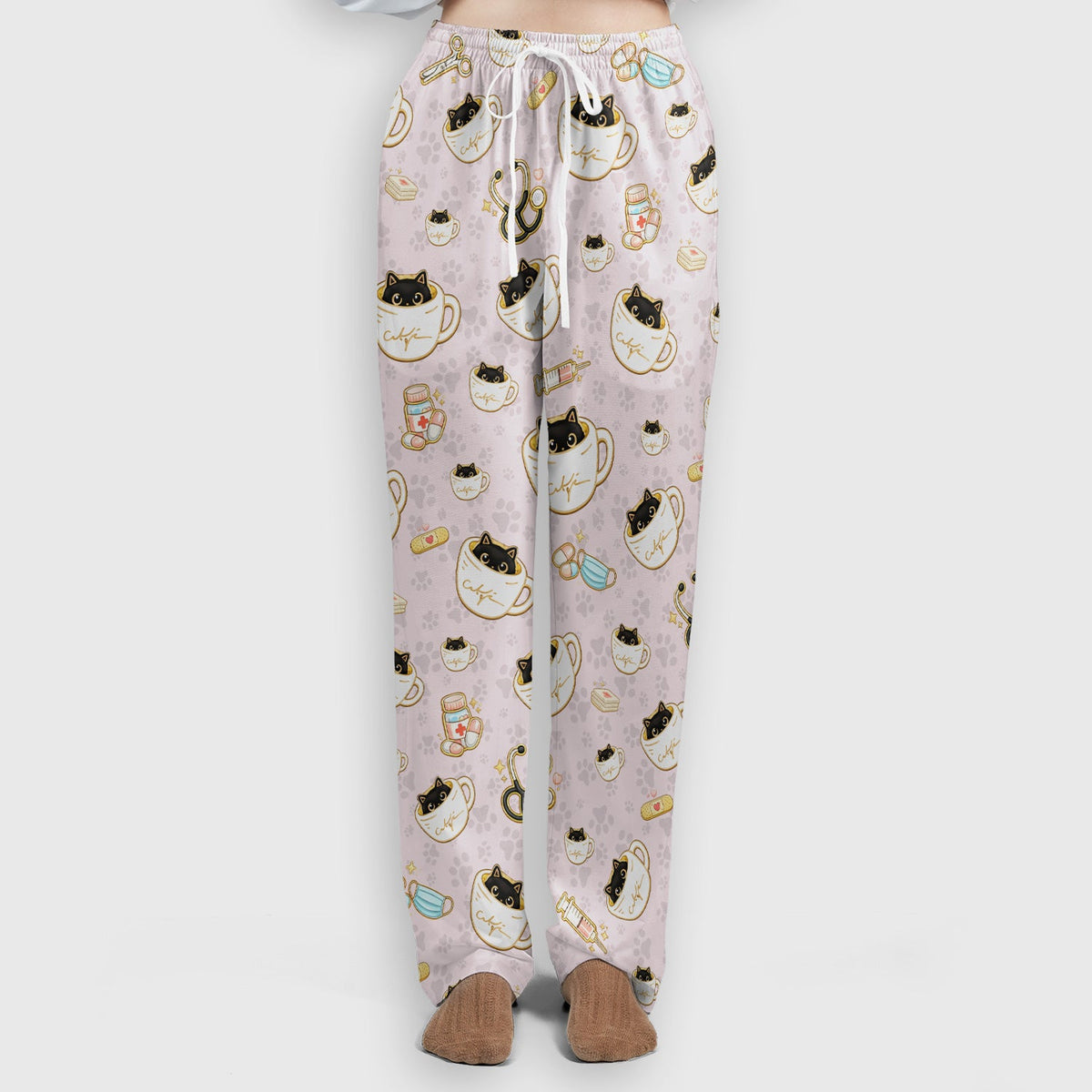 Coffee Cat Nurse Scrub Set