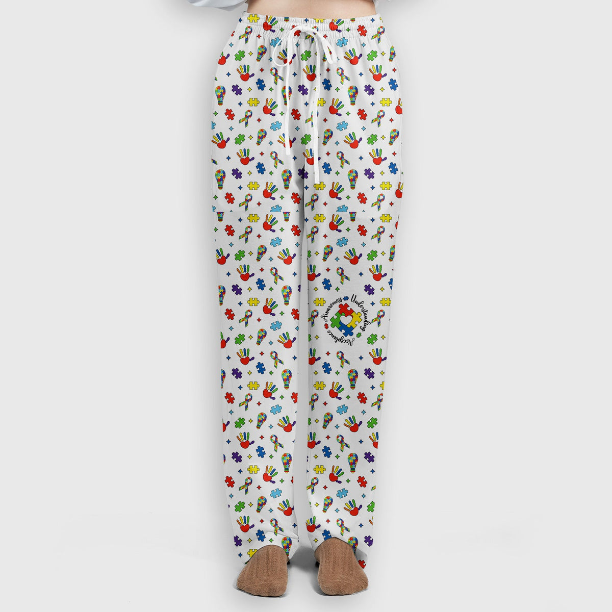 Autism Awareness Colorful Puzzle Nurse Scrub Set